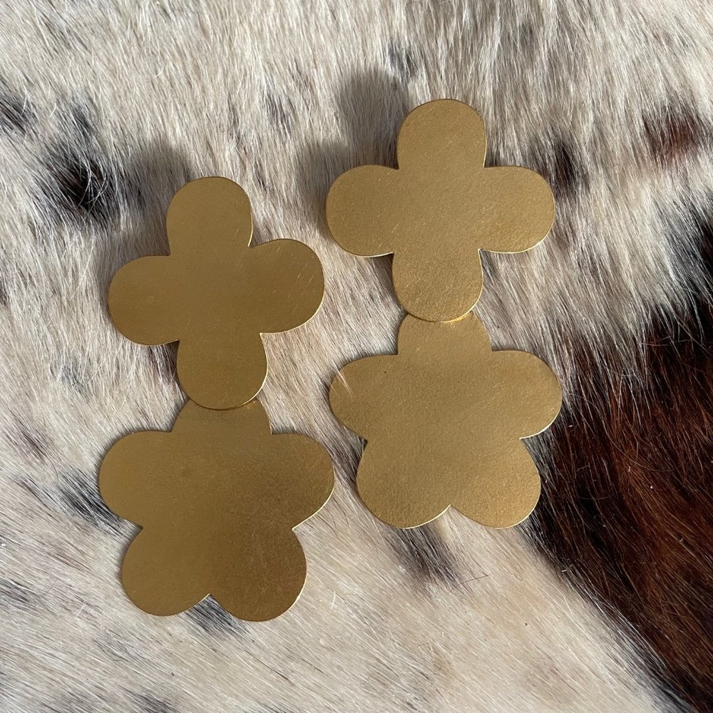 Annie Costello Brown Double Flower in Gold